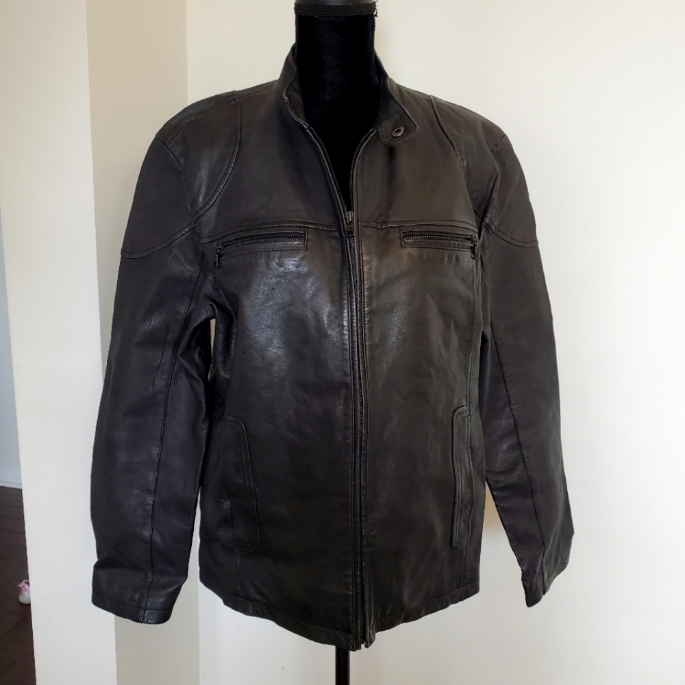 INC leather jacket- size L